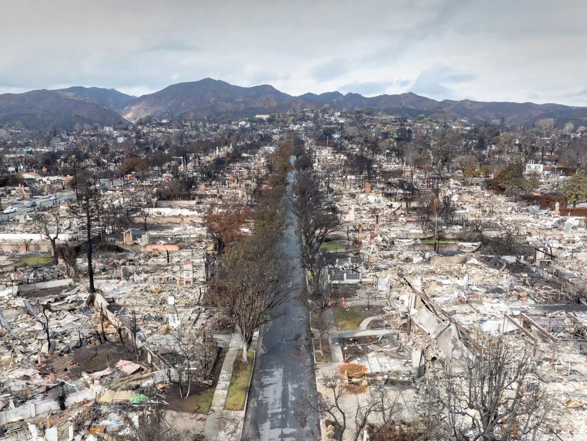 Aerial view of a burn scar